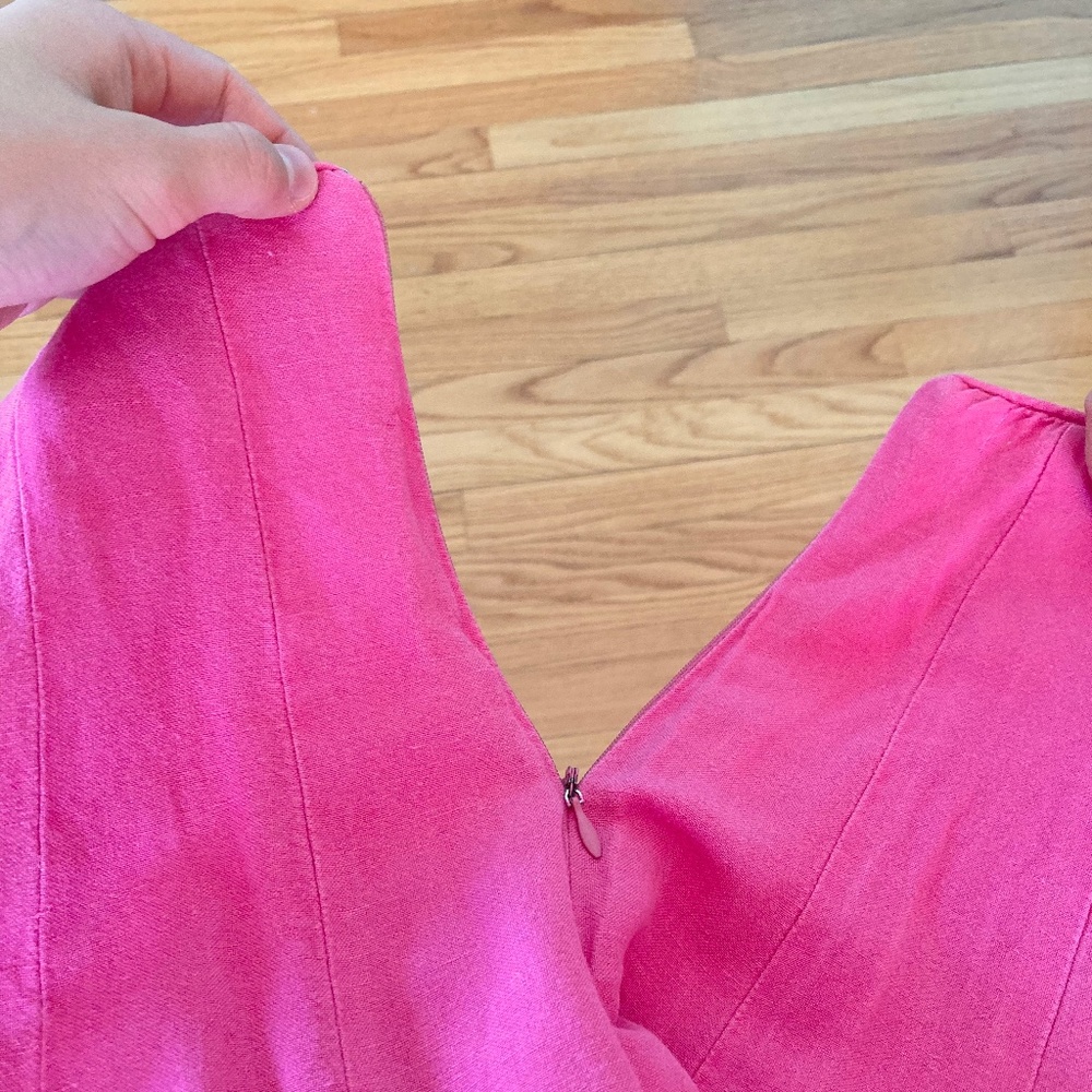 Appraisal women’s size 8 modest A-line midi-length hot pink high-waisted skirt - Picture 4 of 8